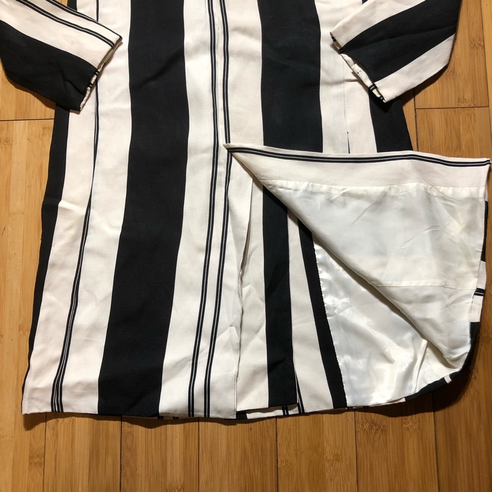 Zara Long Striped Coat - Picture 9 of 16